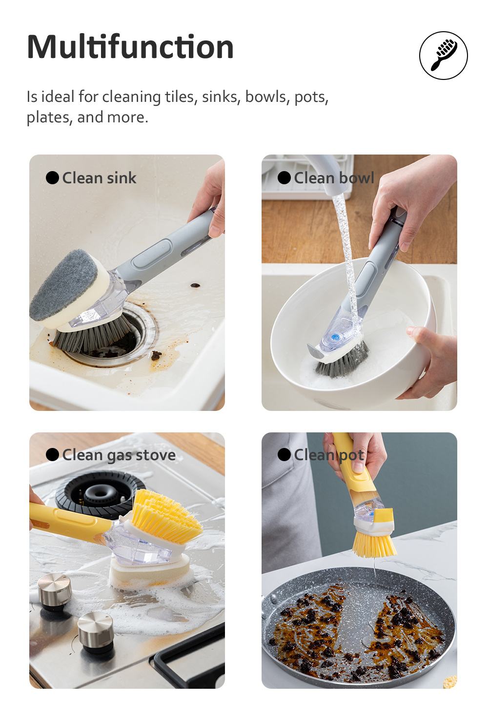Multifunction Spray Cleaning Refillable Brush-6